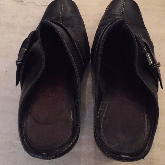 Aerosol Black Leather Mules - Picture 5 of 7